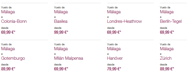 Vuelos con salida desde Málaga