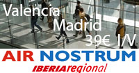 Vuelos Madrid Valencia por 39€