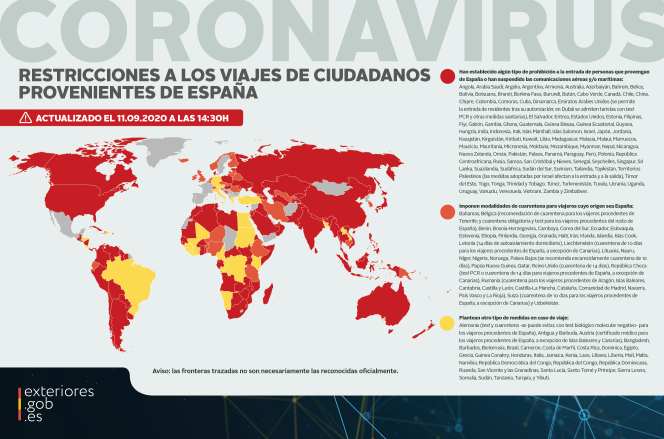 Restricciones a los viajes de ciudadanos provenientes de España